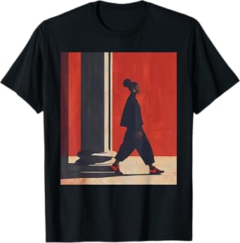 Black Girl Walking Afro Style Women African American Pride T-Shirt