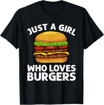 Cool Burger Art For Girls Women Hamburger Cheeseburger Lover T-Shirt