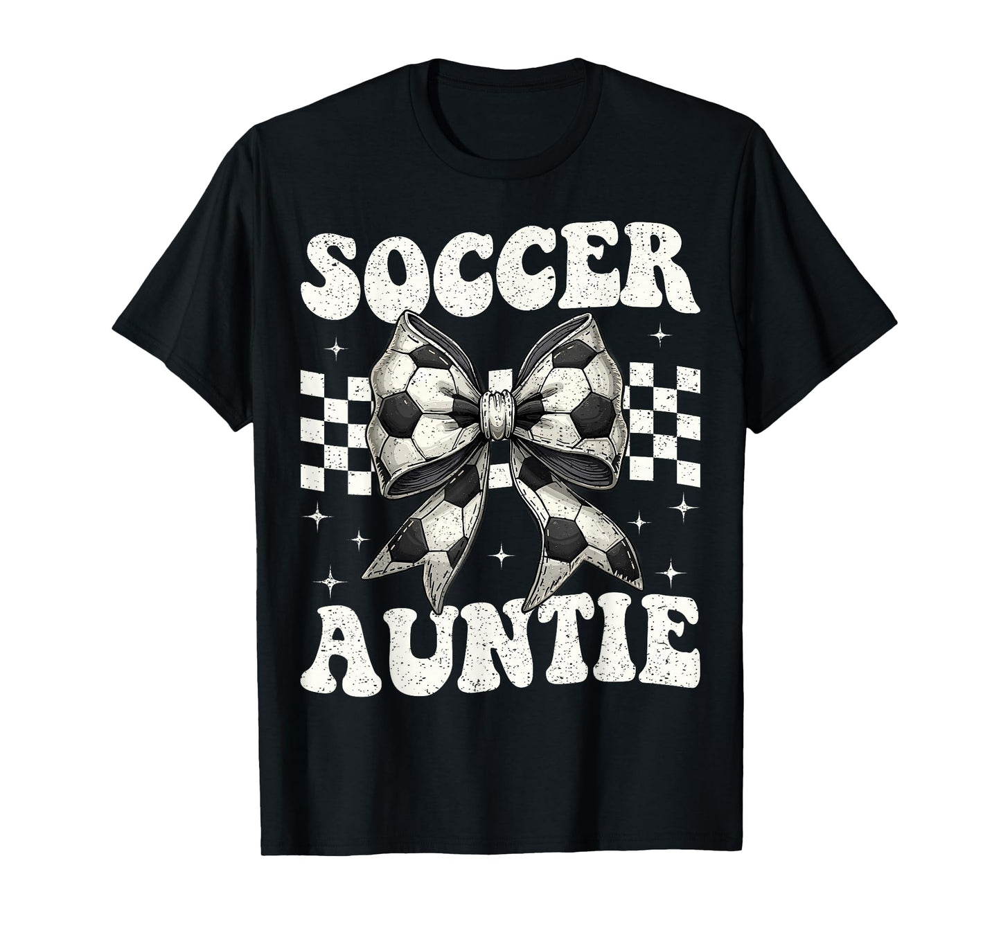 Soccer Auntie Funny Coquette Bow Soccer Aunt T-Shirt