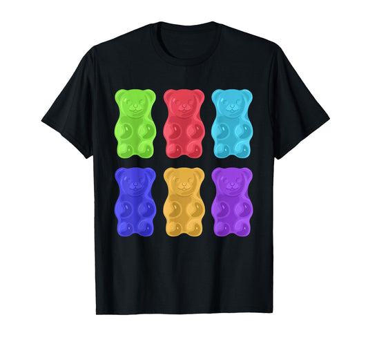 Cool Gummy Bear Art For Girls Kids Toddler Candy Gummies T-Shirt