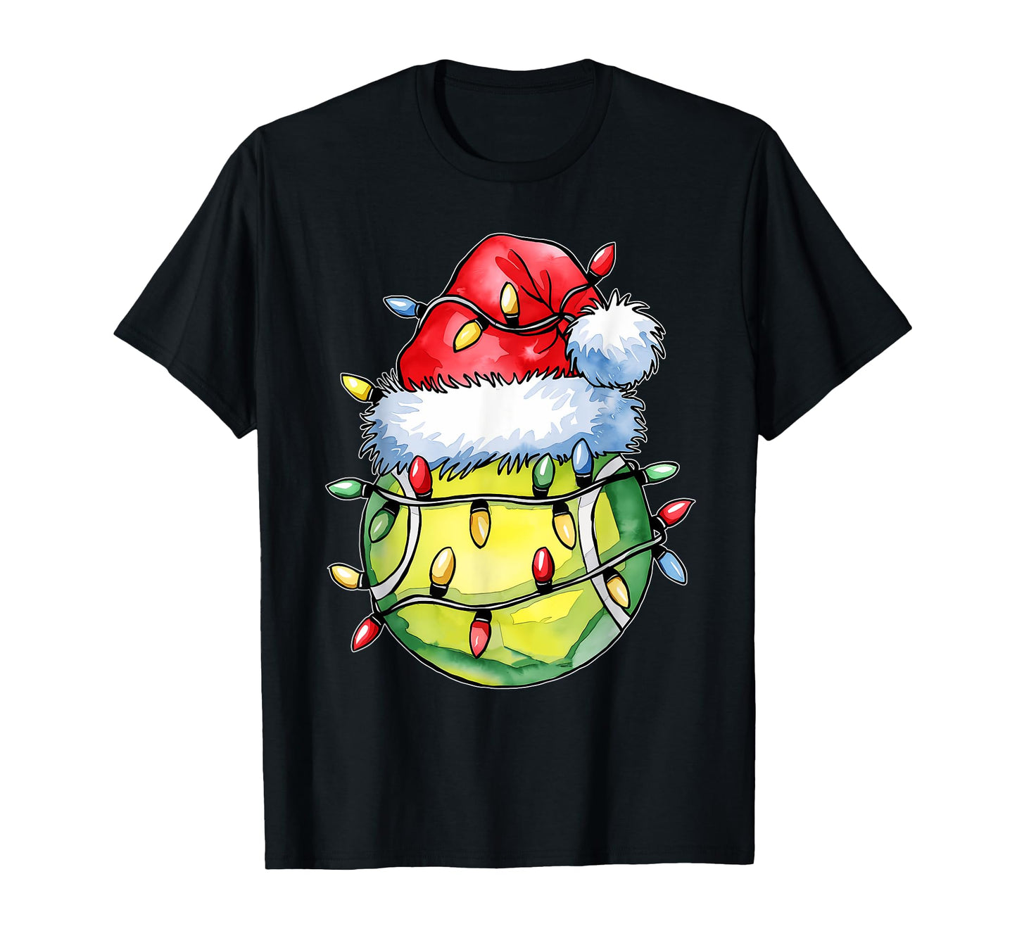 Santa Sports Design For Men Boys Christmas Tennis Player T-Shirt