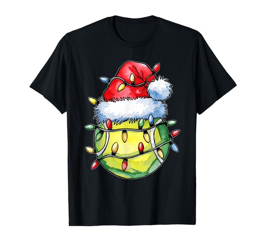 Santa Sports Design For Men Boys Christmas Tennis Player T-Shirt