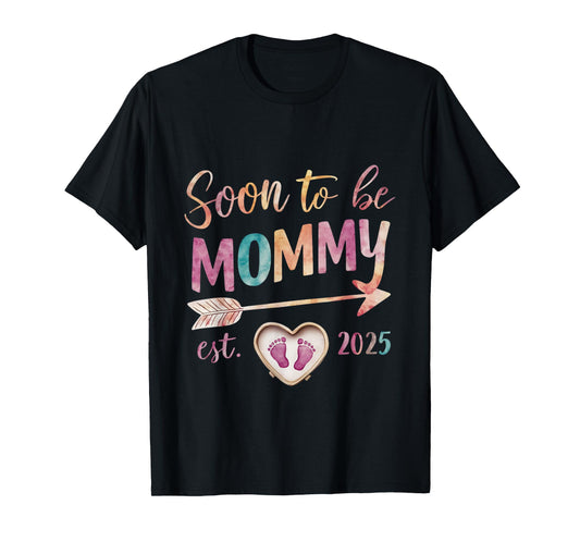 Soon To be Mommy 2025 Mom Est 2025 Loading Promoted to Mommy T-Shirt