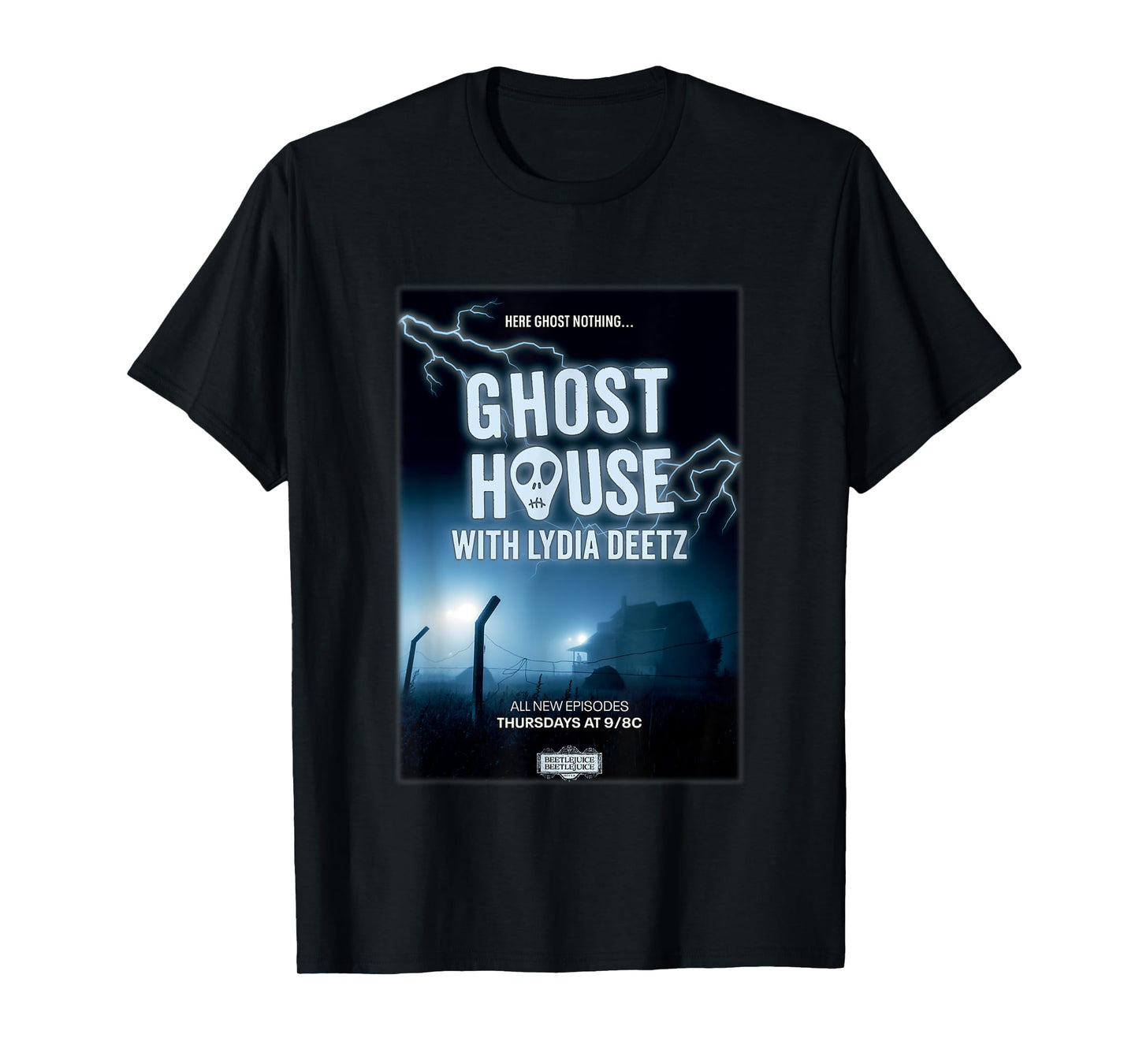 Beetlejuice Beetlejuice Ghost House With Lydia Deetz Poster T-Shirt