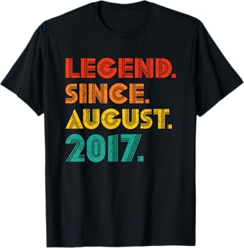 Legend Since August 2017 Birthday Gifts August 2017 Vintage T-Shirt
