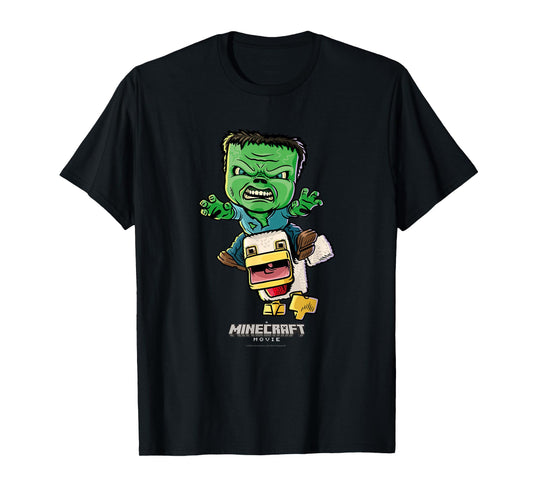 A Minecraft Movie Chicken Jockey Baby Zombie Animated T-Shirt