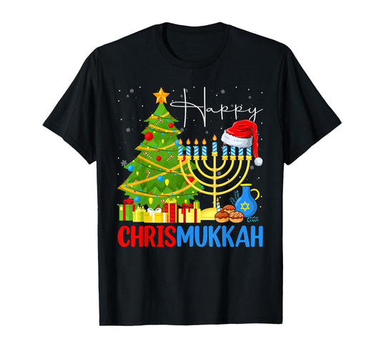 Happy Chrismukkah Merry Christmas Happy Chanukah Jewish T-Shirt