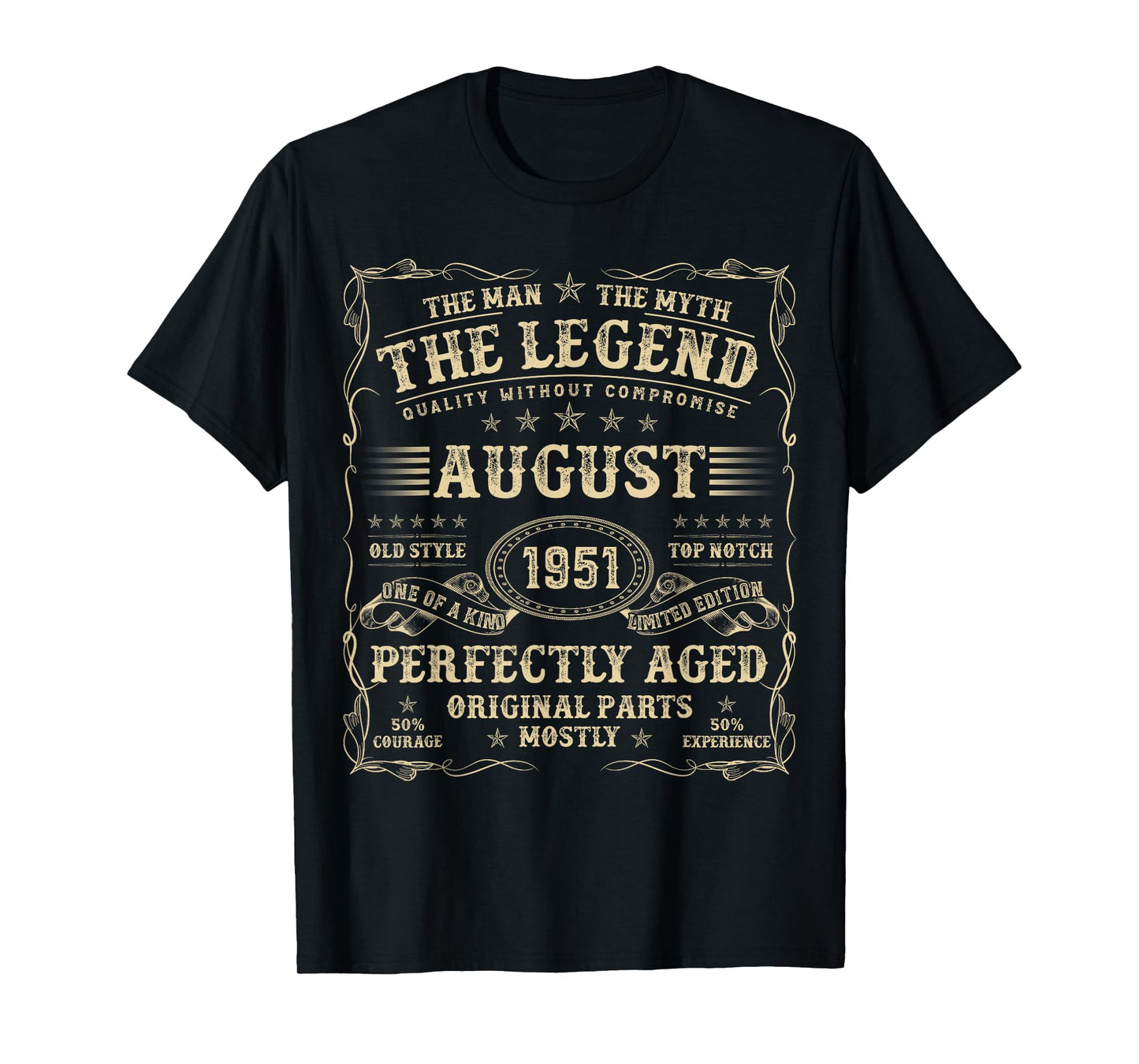 August 1951 73 Year Old Birthday Gifts For Men 73rd Birthday T-Shirt