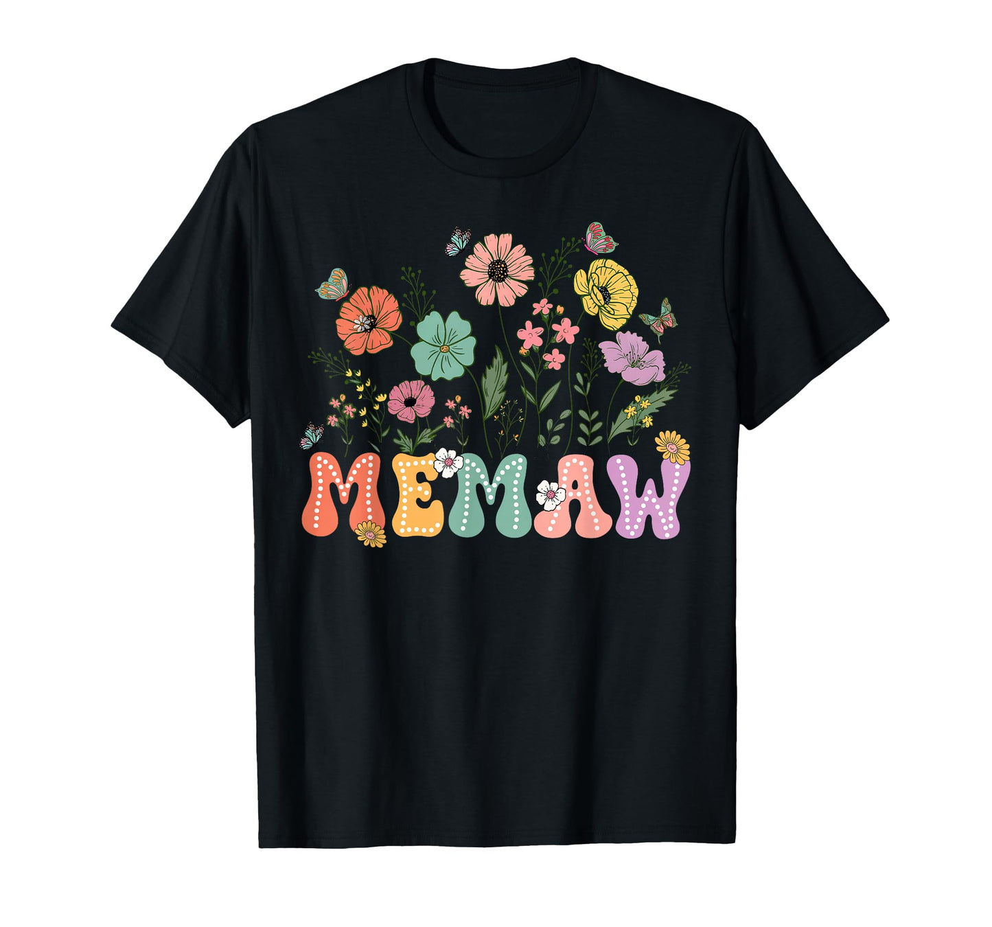 Memaw Mothers Day For Grandma Wildflower Floral Women T-Shirt