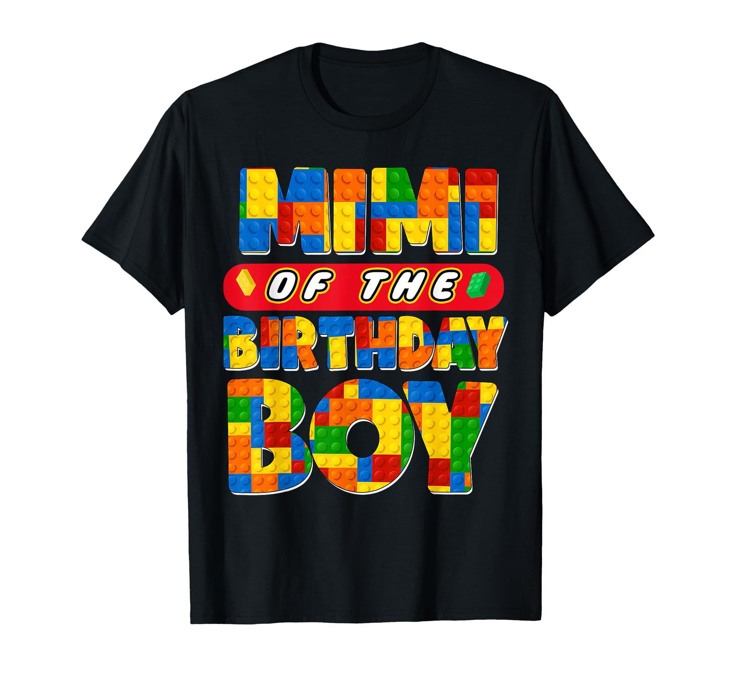 Mimi Birthday Boy Building Bricks Family Party Decoration T-Shirt