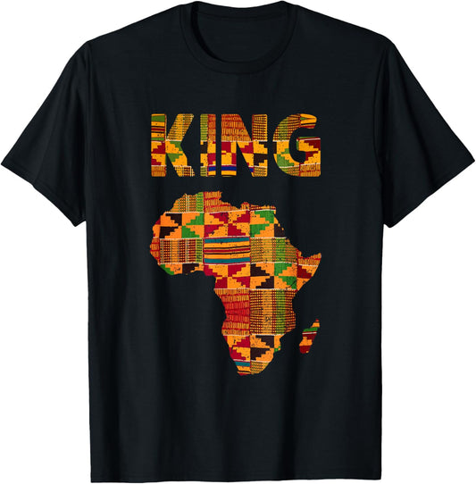 Cool African King Design Kente Cloth Africa Ghana Kids Men T-Shirt