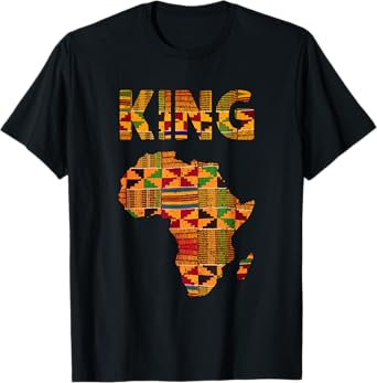 Cool African King Design Kente Cloth Africa Ghana Kids Men T-Shirt