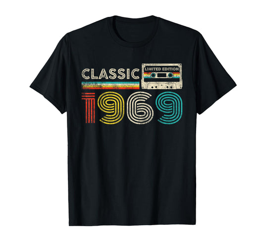 Classic 1969 Vintage 1969 Cassette Tape Men Women Birthday T-Shirt