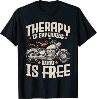 Cool Motorcycle Rider Men Therapy Motorcycle Lovers Biker T-Shirt