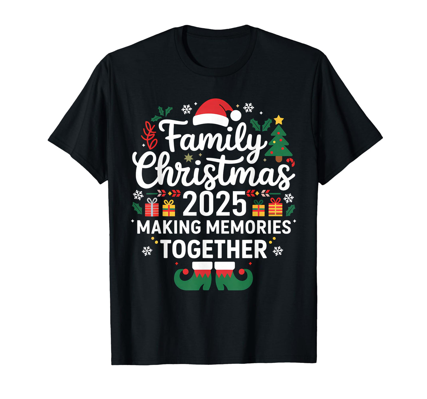 Family Christmas 2025 Matching Pajamas Santa Elf Squad Group T-Shirt