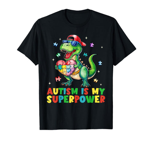 Autism Is My Superpower Funny Autism Awareness Kids Boys T-Shirt