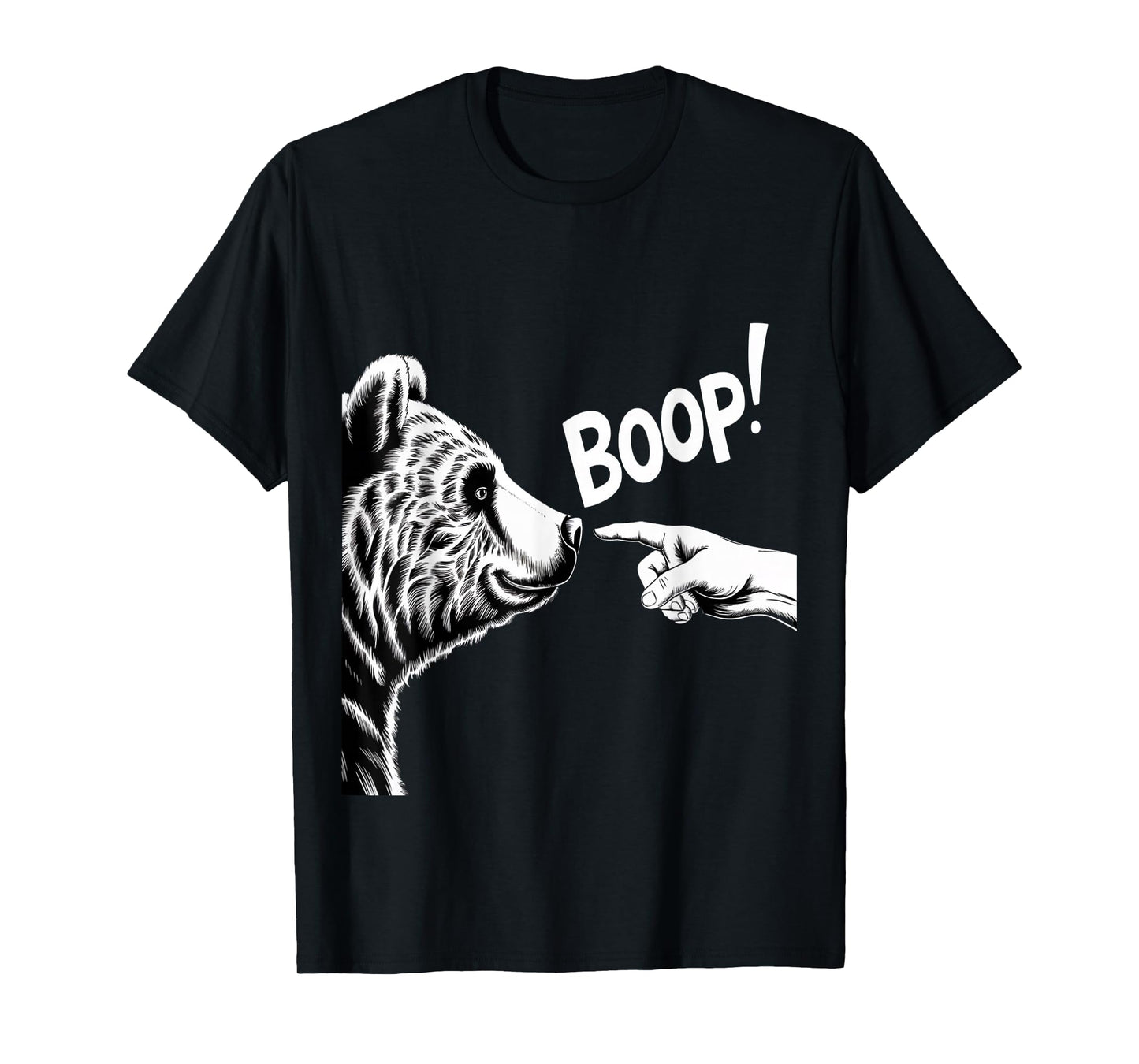 Funny Bear Boop Finger Nose Design T-Shirt