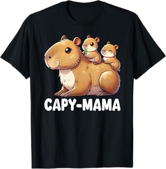 Funny Capybara Capy-Mama Babies Cute Boys Girls Kids T-Shirt