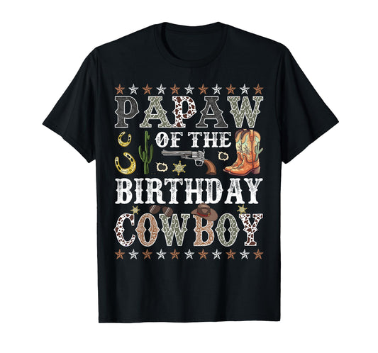 Papaw Of The Birthday Cowboy Rodeo Papaw T-Shirt