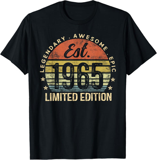 Est 1965 Limited Edition 60th Birthday Vintage 60 Year Old T-Shirt