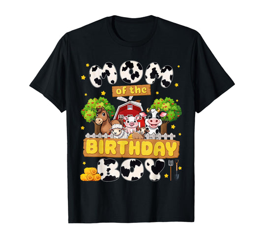 Mom And Dad Of The Birthday Boy Farm Family Matching Party T-Shirt