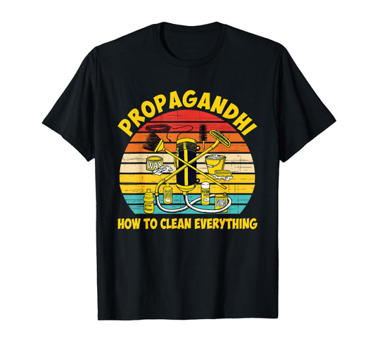 Propagandhi Design Co. How To Clean Everything T-Shirt - Unisex-Adults, Black, Small