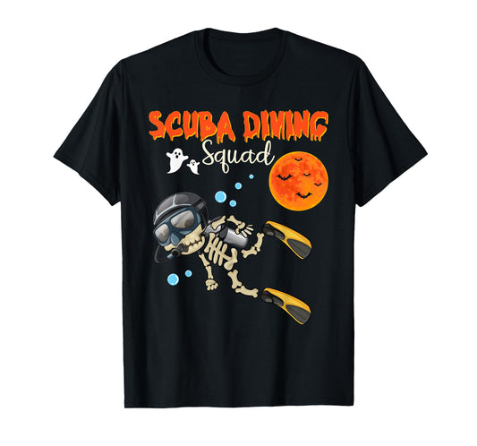Scuba Diving Squad Halloween Skeleton Costume Scuba Diver T-Shirt