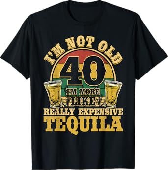 40 Years Old Tequila Mexican 40th Birthday Tequila Drinker T-Shirt