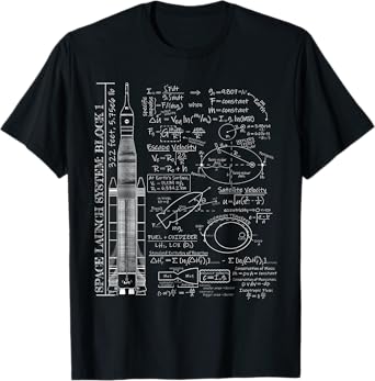 Space Launch Artemis SLS Rocket Science Equations T-Shirt