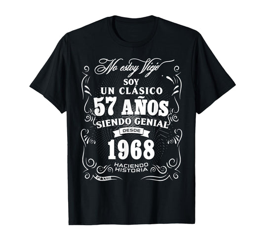 Vintage 57th Birthday Men Funny 1968 57 Birthday Spanish T-Shirt