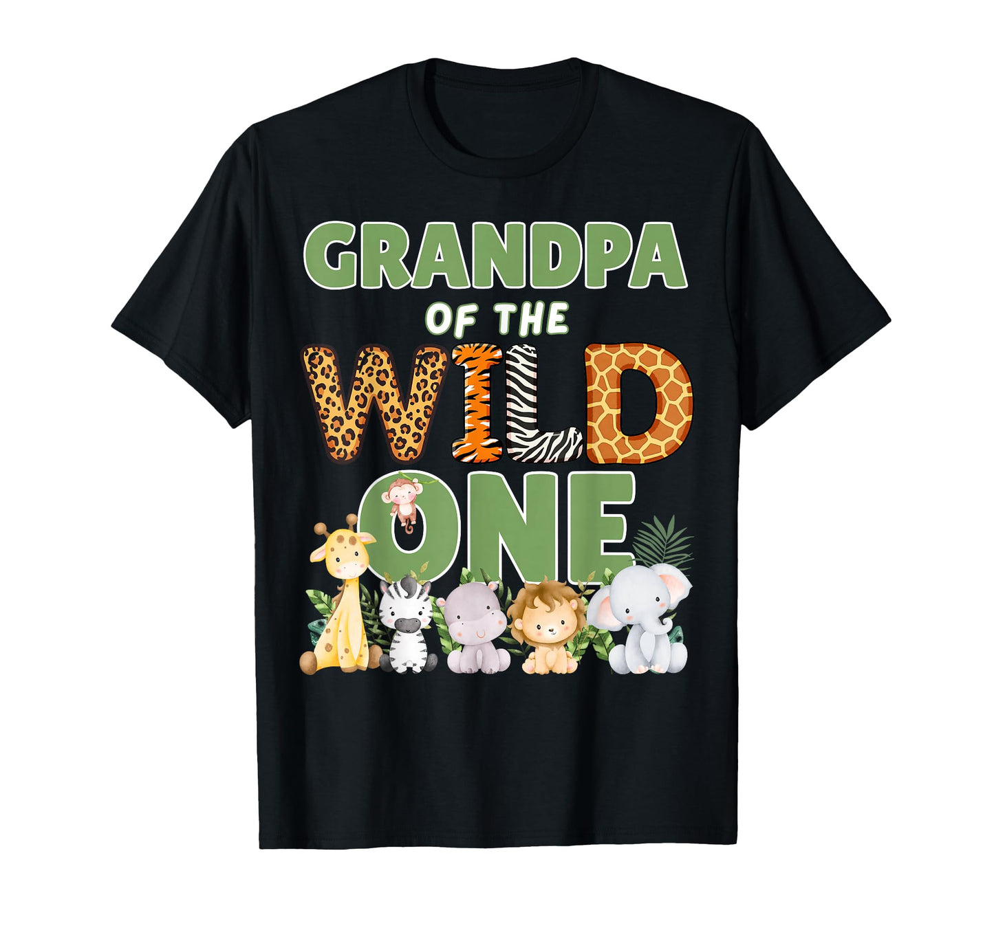 Grandpa Of The Wild One 1st Birthday Safari Family Matching T-Shirt