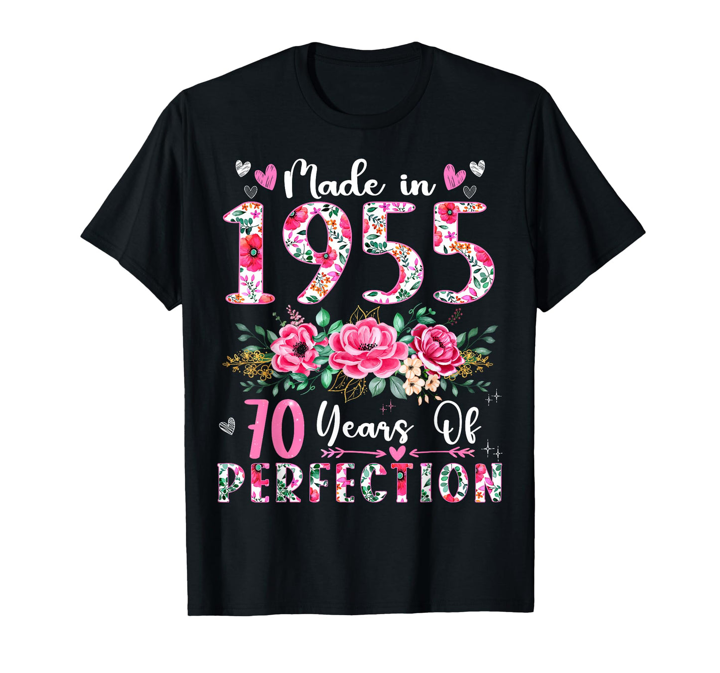 70 Year Old Made In 1955 Floral 70th Birthday Women T-Shirt