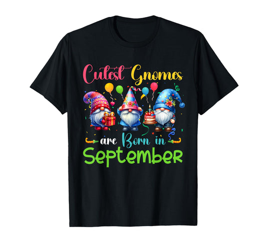 Cutest Gnomes Costume September Birthday Funny Party T-Shirt