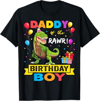 Daddy Dinosaur Shirt Funny Cute Birthday Boy Family Apparel T-Shirt