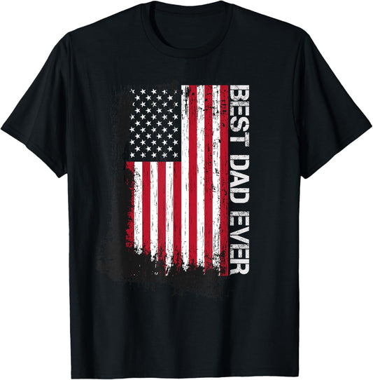 Father's day Best dad ever with US american flag T-Shirt
