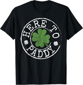 Here to Paddy Funny Clovers Stamp St Patrick's Day T-Shirt