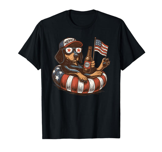 Dachshund 4th Of July Funny 4th of July Dog Lover Men Women T-Shirt
