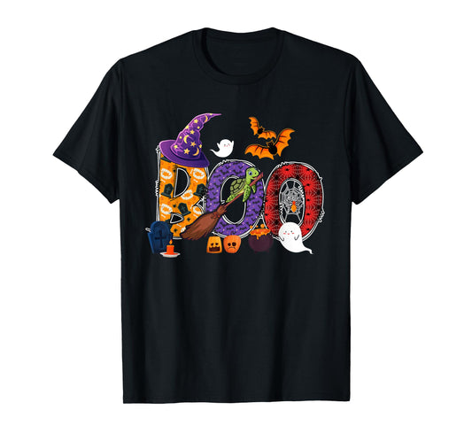 Boo Halloween Turtle Riding Witch's Broomstick Lover Family T-Shirt