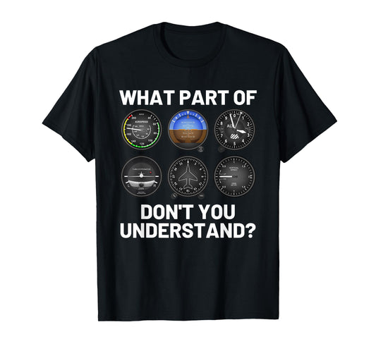 Funny Pilot Art Aviation Six Pack Instruments Flying Plane T-Shirt