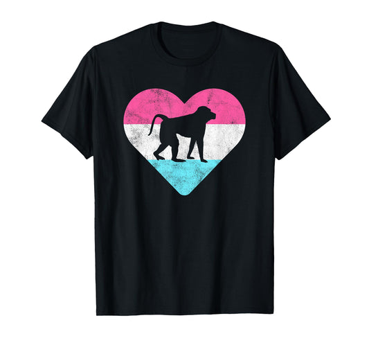 Retro Vintage Baboon Monkey Gift for Women or Girls T-Shirt