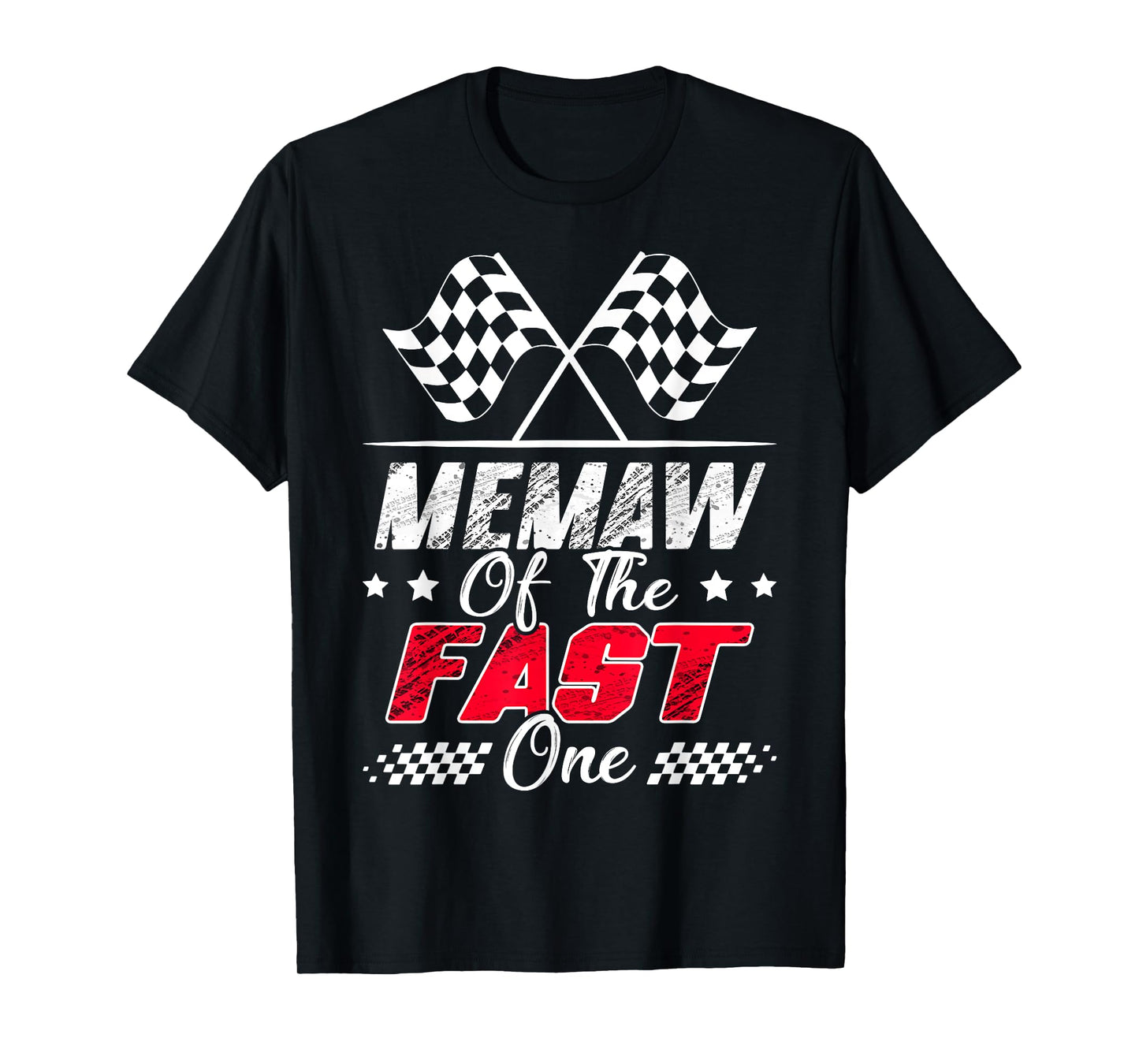 Memaw Of The Fast One First Birthday Racing Car Family T-Shirt