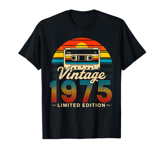 50 Years Old Gifts Vintage Born In 1975 Retro 50th Birthday T-Shirt