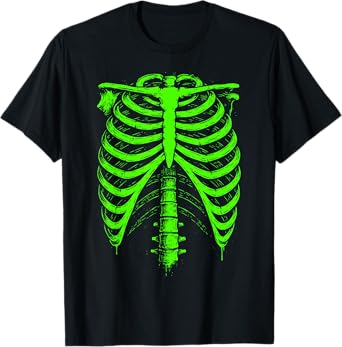 Splattered Rib Cage Skeleton Costume Halloween Spooky Look T-Shirt