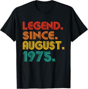 Legend Since August 1975 Birth Of Birthday Vintage 1975 Idea T-Shirt