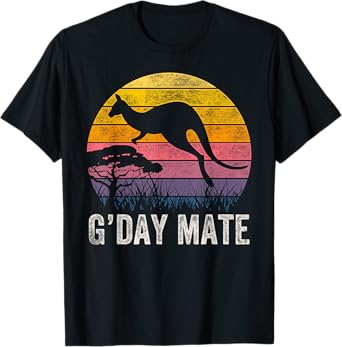 Australia G'Day Mate Shirt Funny Kangaroo Australian Symbol T-Shirt