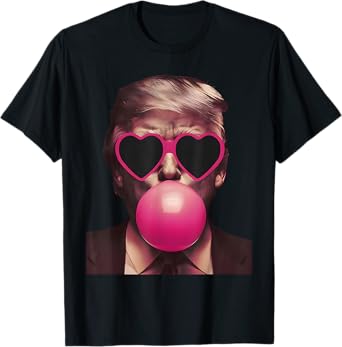 Funny Trump Pink Sunglasses Blowing Bubble Donald Trump 2024 T-Shirt