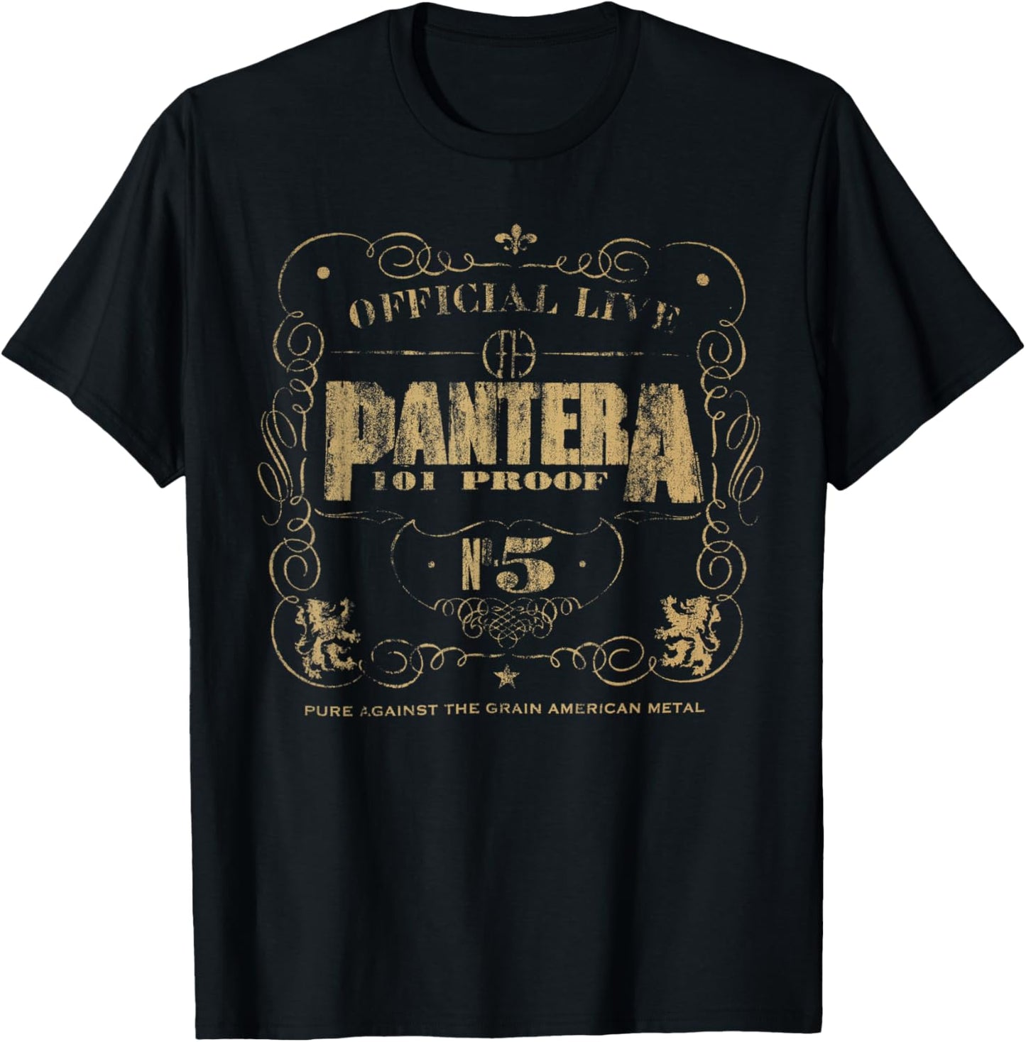 Pantera Official 101 Proof Black Unisex Adult T-Shirt