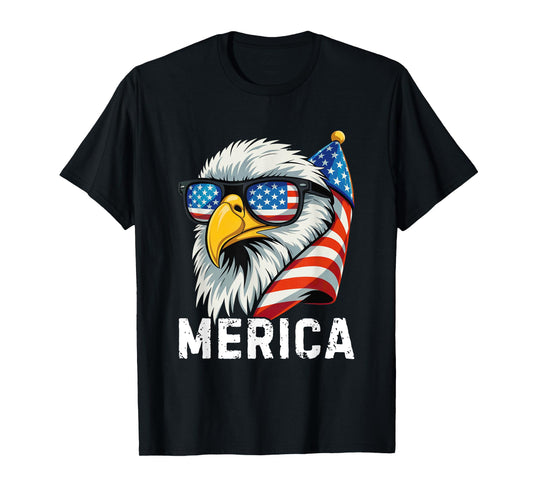 American Flag Bald Eagle Patriotic Eagle 4th of July Merica T-Shirt