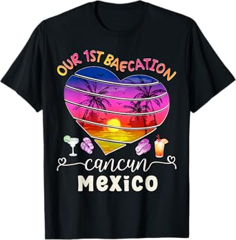 Our 1st Baecation Summer Vacation Cancun Mexico Couples Trip T-Shirt