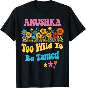 ANUSHKA Name Cute Retro Girls Wildflower ANUSHKA Name T-Shirt